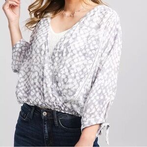 Daytrip Woven Deep Surplice Dolman Top XXL
